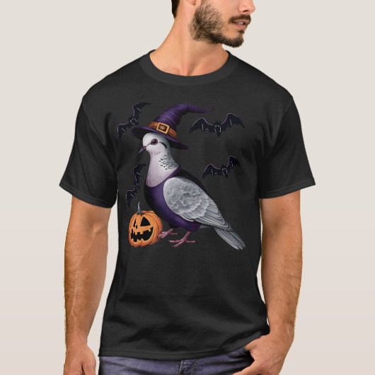 Dove Bird Halloween Costume Scary Pumpkin Bat Witc Tシャツ (正面)