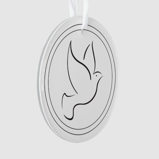 Dove Bird of Peaceのクリスマスフォトパーソナライズされたー オーナメント (正面)