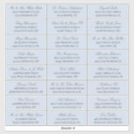 Dove Blue エレガント Script 24のゲ結婚ストアドレス シール<br><div class="desc">24の結婚ゲスト住所 シールは、ダブブルーに対してダークグレーの文字であなたの招待状を送信エレガントする。美しいクラシック・スクリプトに名前を追加し、時間を要しないエレガントフォントにアドレスを追加。</div>