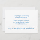 Dove blue boysバプテスマ写真サンキューカード サンキューカード (裏面)