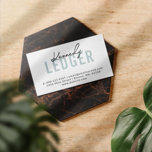 Dove Blue Name In Signature Script One Sided 名刺