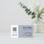 Dove Blue QRコードフォトソーシャルメディアのアイコン 名刺 (スタンド正面)