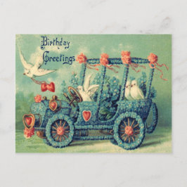 Dove Car 忘れ-Me- Notハートバラ ポストカード