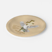 Dove Cross聖なる書物、 経典Verse Ephesians 4:2 ペーパープレート (アングル)