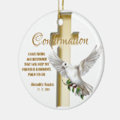 Dove Cross Confirmation聖なる書物、 経典の句 セラミックオーナメント (左)