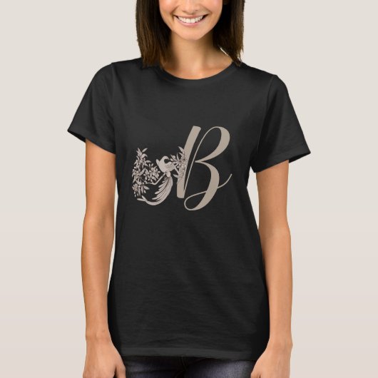 Dove Elegant モノグラムイニシャル B Tシャツ (正面)