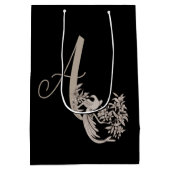 Dove Elegant Monogram Initial A   ミディアムペーパーバッグ (裏面)
