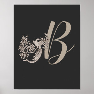 Dove Elegant Monogram Initial B ポスター