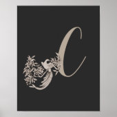Dove Elegant Monogram Initial C ポスター (正面)