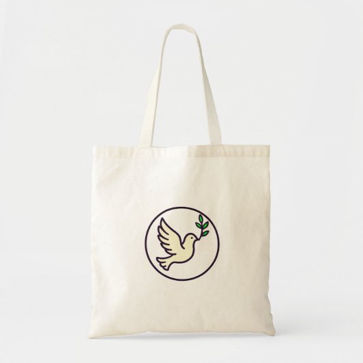 Dove Emblem Tote Bag – Peace, Simplicity & Style トートバッグ (正面)