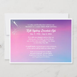 Dove Europeanスタイル死亡アナウンスメントカード 案内状