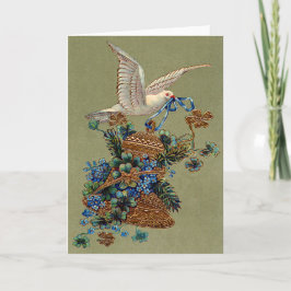 Dove Forget Me Not Four Leaf Clover Bell Evergreen シーズンカード