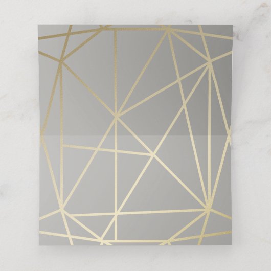 Dove Gray & Geometric Gem Shaped プレイスカード (内部開封)