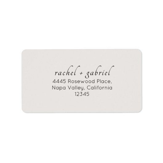 Dove Grey | Chic Simple Clean Wedding Address  ラベル (正面)