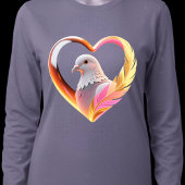 Dove Heart Frame Neon Feather Graphic Tシャツ