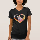 Dove Heart Frame Neon Feather Graphic Tシャツ (正面)