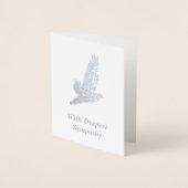 Dove in Flight – シルバーエレガント悔やみや弔慰モチーフ 箔カード (正面)