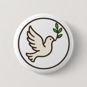 Dove Line-Art Button 缶バッジ (正面)