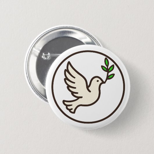 Dove Line-Art Button 缶バッジ (正面&裏面)
