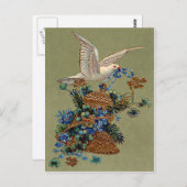 Dove Me 忘れ Not Four Leaf Clover Bell Evergreen ポストカード (正面/裏面)