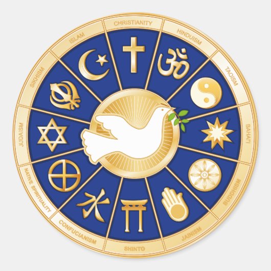 Dove of Peaceステッカー ラウンドシール (正面)