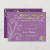 Dove of Peaceバルミツワー招待状返信カード 招待状 (正面/裏面)