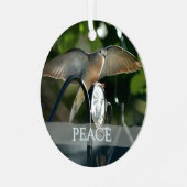 Dove of Peace Bird Photography Customizable メタルオーナメント (正面左)