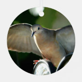Dove of Peace Bird Photography Customizable メタルオーナメント (裏面)