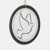 Dove of Peace Christmas Photo セラミックオーナメント (右)