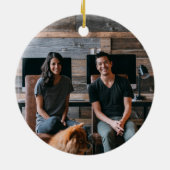 Dove of Peace Christmas Photo セラミックオーナメント (裏面)