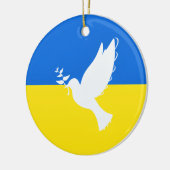 Dove of Peace Freedom Ukraine Flag セラミックオーナメント (左)
