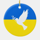 Dove of Peace Freedom Ukraine Flag セラミックオーナメント (裏面)