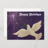 Dove of Peace Happy Holidays - Postcard シーズンポストカード (正面/裏面)