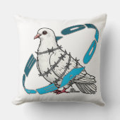 Dove of peace in Barbed Wire Enbrace クッション (正面)