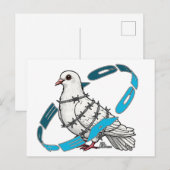 Dove of peace in Barbed Wire Enbrace ポストカード (正面/裏面)