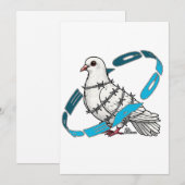 Dove of peace in Barbed Wire Enbrace 招待状 (正面/裏面)