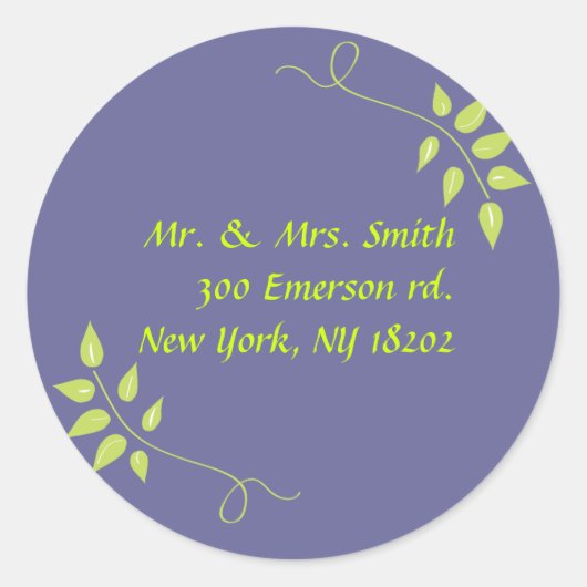 Dove of Peace Leaf's Reply 結婚Sticker Seal ラウンドシール (正面)