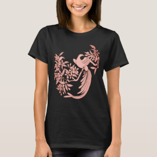 Dove On Branchバードアートブラック Tシャツ