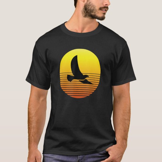 Dove Pigion Bird Silhouette at Sunset Wildlife Nat Tシャツ (正面)