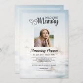 Dove &skyサービスの葬儀の順序招待状 招待状 (正面/裏面)