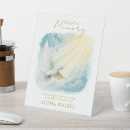 Dove Sunlight Share a Memory Funeral Sign  台座サイン