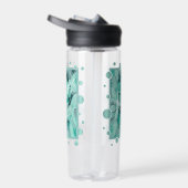 Dove With Celtic Peace Text In Aqua Tones ウォーターボトル (右面)