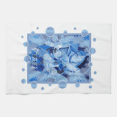 Dove With Celtic Peace Text In Blue Tones キッチンタオル (横)