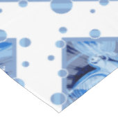 Dove With Celtic Peace Text In Blue Tones テーブルクロス (アングル)