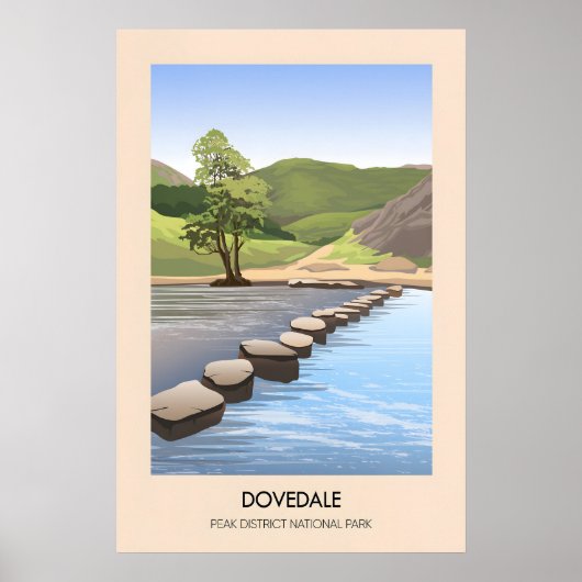 Dovedale Peak District National Park Modern Travel ポスター (正面)