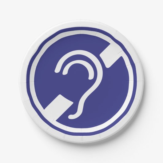 Doven, slechthorend, doofheid, gehoorverlies teken ペーパープレート (正面)