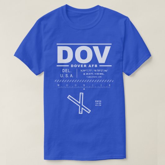 Dover AFB ドーバー空軍基地 DOV Tシャツ (デザイン正面)