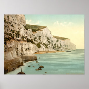 Dover, Kent Englandアーカイブプリントの白い崖 ポスター