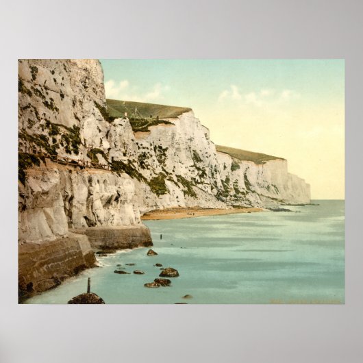 Dover, Kent Englandアーカイブプリントの白い崖 ポスター (正面)