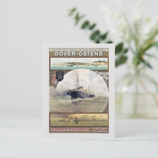 Dover-Ostend Vintage Poster 1910s ポストカード (スタンド正面)